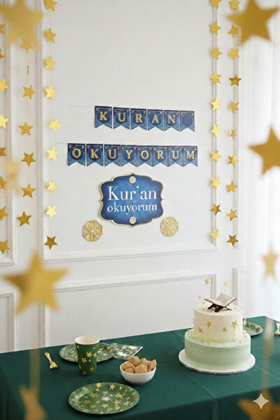 Deniz Party Store GECE MAVİSİ KUR'AN OKUYORUM UZAR YAZI