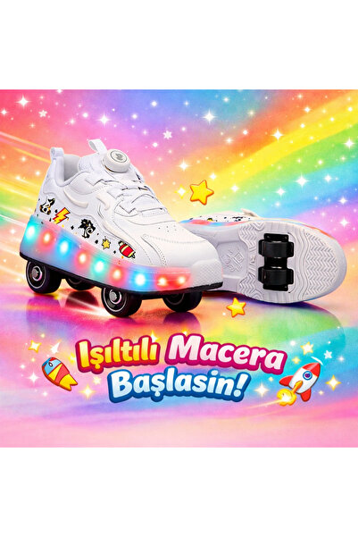 sepona Children's Orthopedic Lighted Roller Skates Wheeled Rocky Sports Skate...