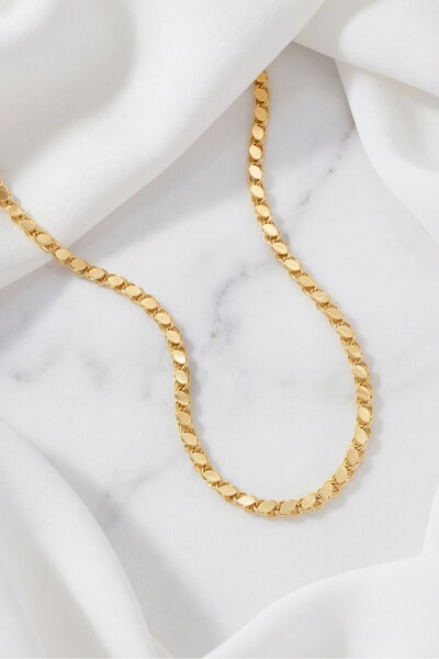 FerizZ Çelik Arpa Zincir Altın Kaplama ZN-119