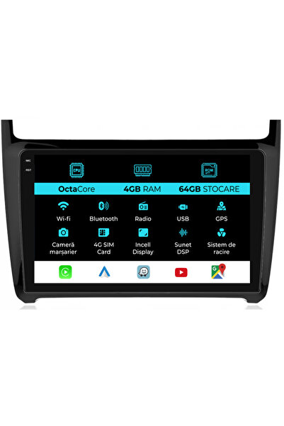 NavStore Navigație dedicată Volkswagen Polo (2009-2018), Incell 9 inci, 4 GB ...