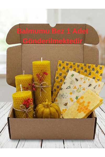 shopExxtra Dekoratif Doğal Petek Balmumu Mum- Arı Desenli Gıda Sargı Bezi ve ...