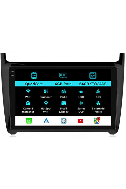 NavStore Navigatie Dedicata Volkswagen Polo (2009-2018), QuadCore, 9 инча, 4 ...