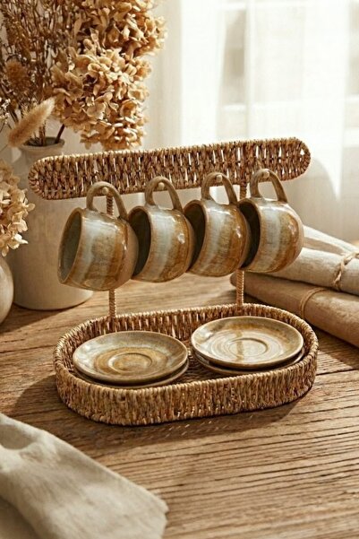 LAURUS HOME Hasır Askılı Organizer Sepet Kahverengi