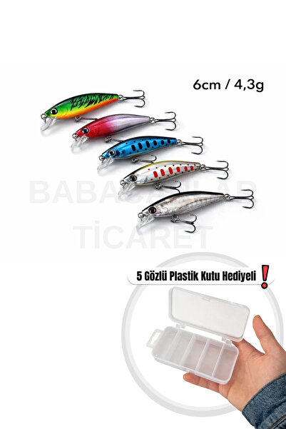 Arkhelais Minnow Rapala 6 cm 4.3 gr 5’li Paket Yapay Balık Yemi – Spin Olta v...
