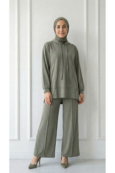 BENAHOLL Celmora Hooded Front Piece Pants Suit-As485 Khaki