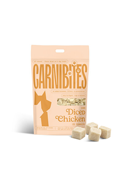 Carnibites دجاج مجفف بالتجميد ومقطع إلى مكعبات