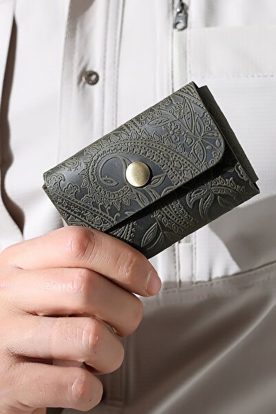 TeriArte Genuine Leather Palm Card Holder, Real Leather Minimal Card Holder, ...