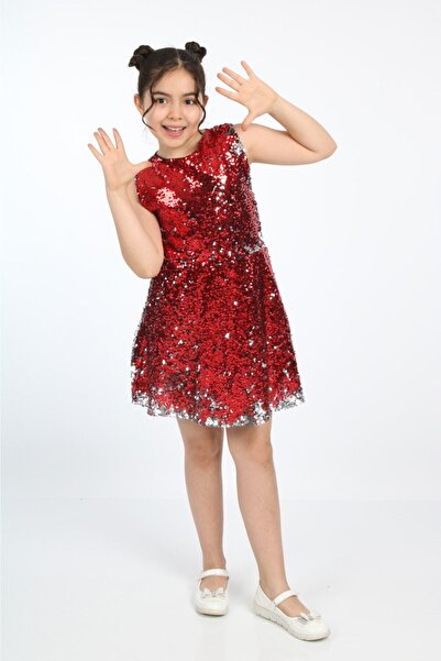 Nacar Kız Çocuk Gösteri Kıyafeti Elbise Tek Bütün