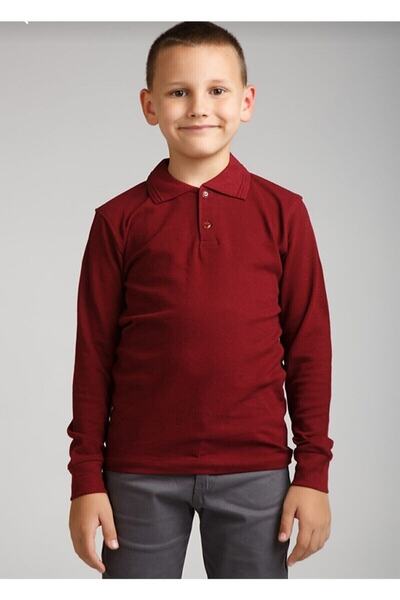 Nacar Unisex Çocuk Uzun Kol Polo Yaka Okul T-shirt