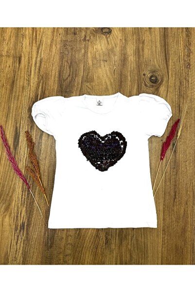 Nacar 23 Nisan Kız Çocuk Beyaz Süprem Kalplı Tshirt 0-24