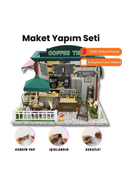 minyaturia Kendin Yap Minyatür Kafe| Minyatür Maket Ev | Hobi Seti Ve Toz Kor...