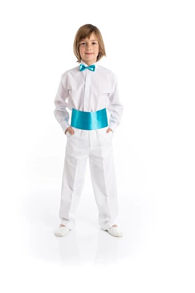 Nacar Erkek Çocuk Gösteri Takımı Gömlek Pantolon Bel Kuşağı Papyon