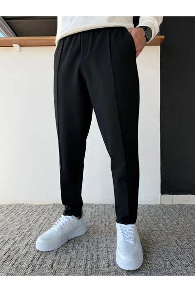 Beylerce Pantaloni tip waffle cu cusături