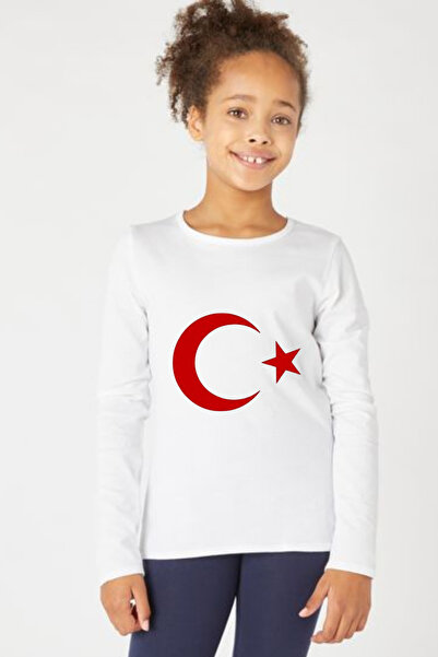 Nacar 23 Nisan Ay Yıldızlı Türk Bayraklı Unisex Çocuk Kısa Kollu Tshirt 0-24