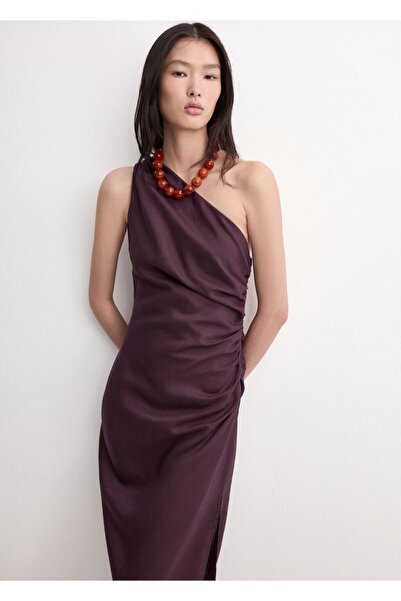 MANGO Woman Yan yırtmaçlı asimetrik elbise