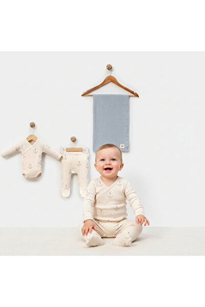 MİLAYS LİFE HOME COLLECTİON طقم ملابس من 3 قطع للأطفال الذكور من عمر 3-6 أشهر...