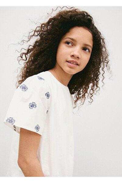 MANGO Kids İşlemeli pamuklu gömlek