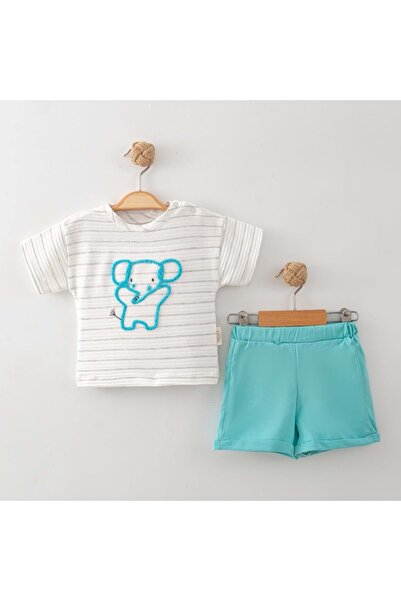 Necix's Elephant Detail Top and Bottom Set Mint Green