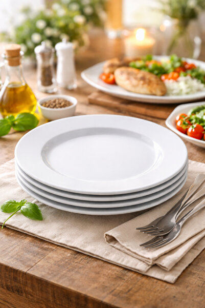 Alessi Porselen 27 Cm 6'Lı Servis Tabağı Beyaz