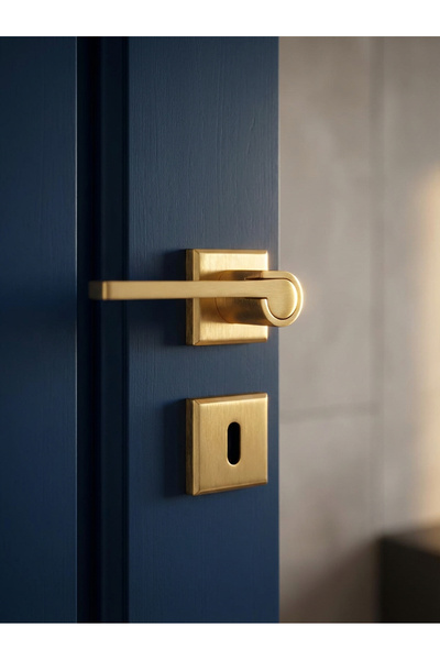 zerafev Lüks Zarafet Kare Rozetli Alüminyum Kapı Kolu (Kapı Kulbu) (Oda Tipi)...