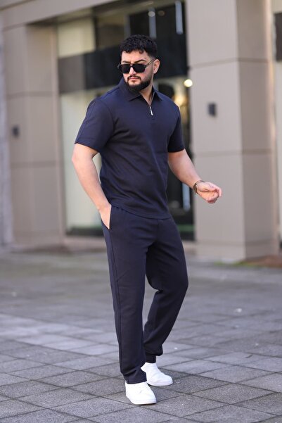 Ramires Men's Polo Collar (T-Shirt + Pants) Casual Fit Top and Bottom Set