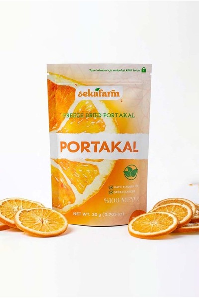 sekafarm شرائح البرتقال المجففة بالتجميد 20 جرام - رقائق الفاكهة المجففة بالت...