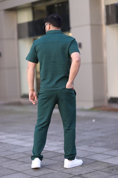 cto your style Men's Polo Collar (t-shirt + pants) comfortable fit top and bottom set