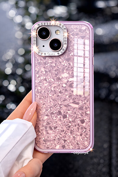 Ceponya حافظة آيفون 14 بتصميم لامع مرصع بالحجارة مع غطاء للكاميرا