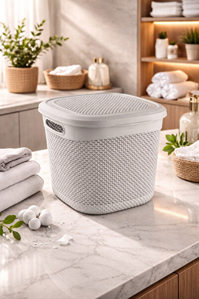 Melkan Home Korpa sa poklopcem u obliku kapi 15 litara - Ledeno siva boja, ve...