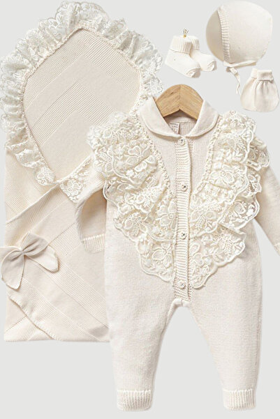 Naka Concept طقم ملابس تريكو للفتيات الرضع من إليجانز مكون من 5 قطع - طقم قطن...