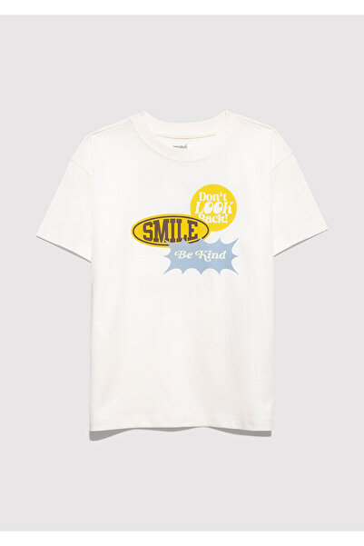 Mavi Printed Ecru T-Shirt Loose Fit / Relaxed Comfortable Cut 6610399-70057