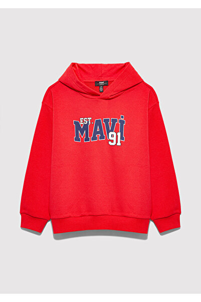 Mavi Baskılı Kırmızı Sweatshirt 6S10139-70478