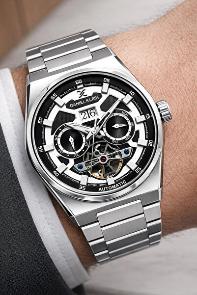 Daniel Klein Çelik Kordon Çelik Kasa Otomatik Mekanizma Erkek Kol Saati Gümüş...