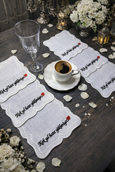 LİNEN 6 قطع مناديل تقديم، منديل كوكتيل، منديل تقديم القهوة، منديل تقديم، قاعد...