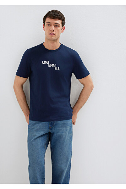 Mavi Istanbul Printed Navy Blue T-Shirt Regular Fit / Normal Cut 0612274-70497