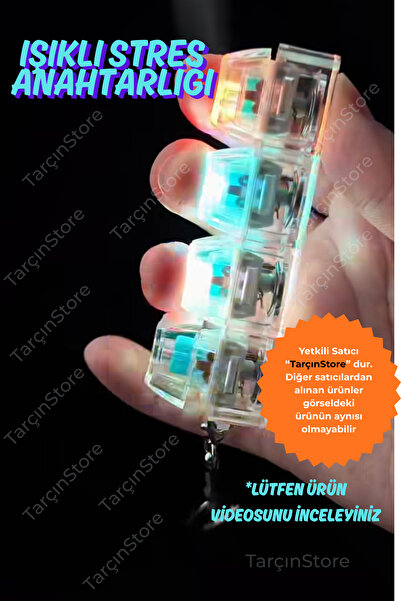 ShinyTouch سلسلة مفاتيح مضيئة مع صوت نقر على لوحة المفاتيح لتخفيف التوتر - شف...