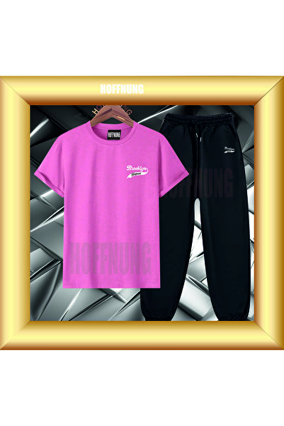 HOFFNUNG Unisex Casual Short Sleeve Set with Brooklyn Hoffning Print Outdoor ...