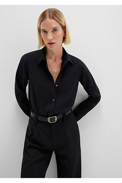 Mavi (TENCEL™) Liyosel Karışımlı Siyah Gömlek Regular Fit / Normal Kesim 1211...