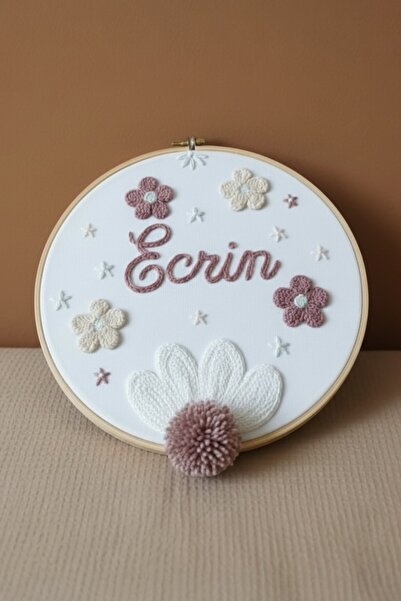 afralya home Bebek kapı süsü, hastane kapı süsü, 25 cm, punch nakışlı, isimli...