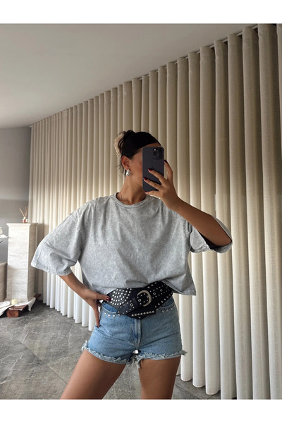 mydukkan.co Πλενόμενο Flat Crop Basic - Γκρι