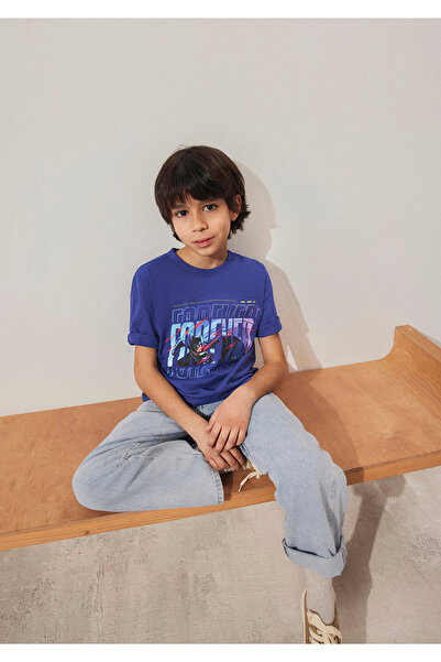 Mavi Batman εμπριμέ μωβ μπλουζάκι Loose Fit / Loose Fit 6610295-70908