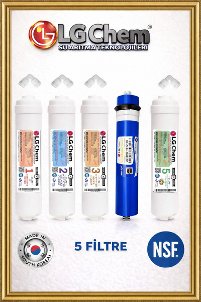 LG Chem 5 Li Inline Filitre Seti Kapalı Kasa Su Arıtma Cihazları Için Dirsekl...