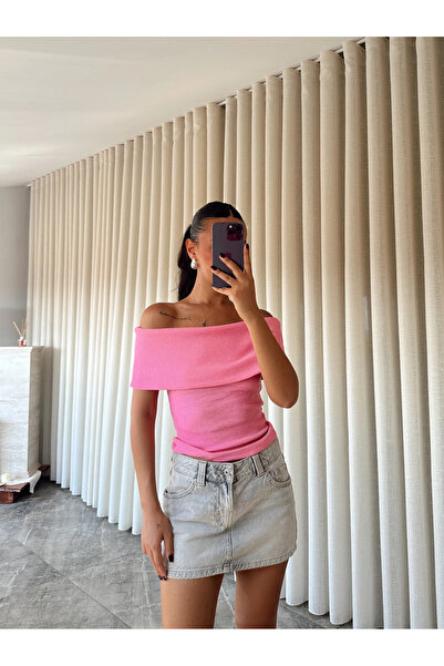 mydukkan.co Madonna Collar Zero Sleeve Blouse - Pink