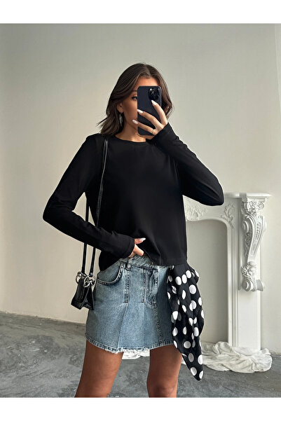 mydukkan.co قميص أساسي عادي بأكمام طويلة - أسود