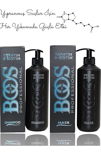 PRO BOOS PROFESSIONAL Black Seri Keratın & Bıotın Shampoo Mask 2’li Set