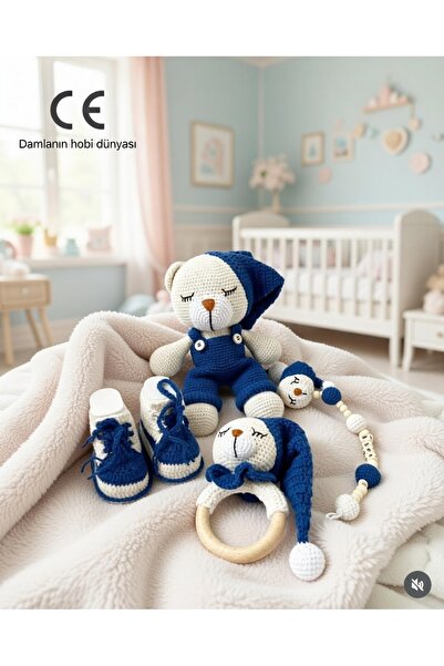 Damla Amigurumi 4lü Uykucu Ayıcık set