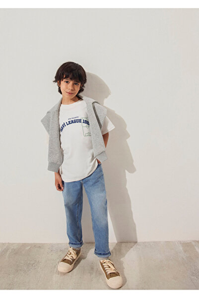 Mavi Printed Ecru T-Shirt Loose Fit / Loose Relaxed Cut 6610323 -70057