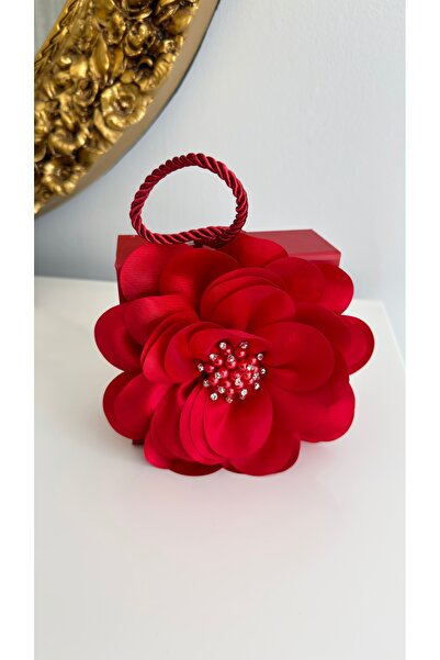 Store Kırmızı çiçekli taşlı kokulu kutulu dikişsiz pamuk çorap seri