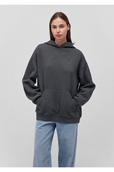 Mavi Kapüşonlu Antrasit Sweatshirt 1S10186-87829