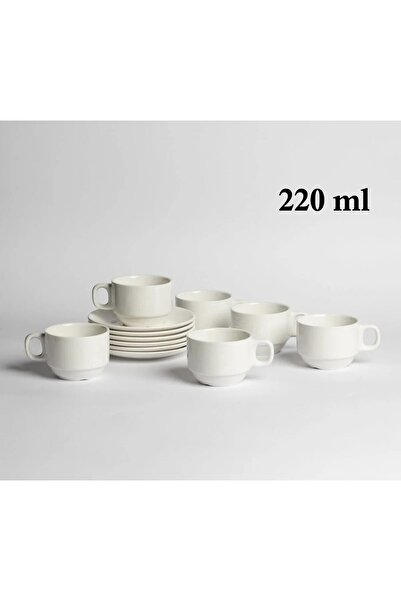 cc bin shihon طقم فناجين قهوة تركية مع الصحن بورسلين فاخر ابيض كريمي 6 اكوب م...